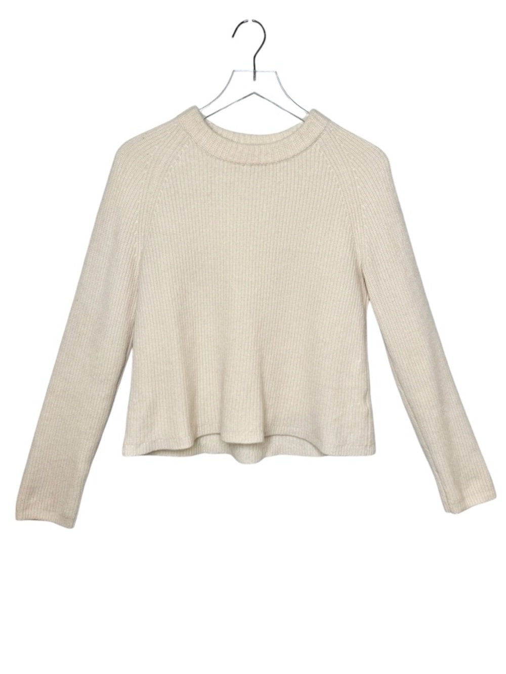 Quince Ivory Mongolian Cashmere Fisherman Crewneck Women’s Sweater Sz M